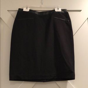 Talbots Black Pencil Skirt with faux leather band